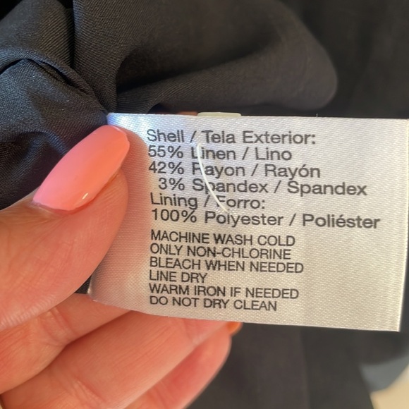 OSCAR de la RENTA linen beaded waist black shift dress sleeveless lined size 14 - Picture 10 of 13